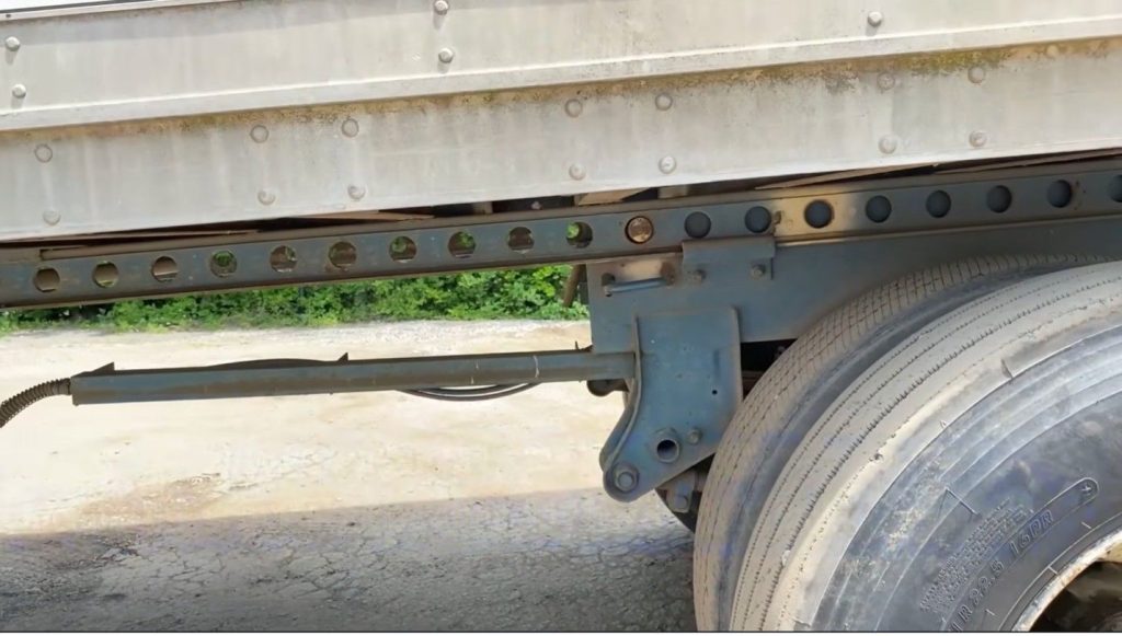 Side of semi truck trailer
